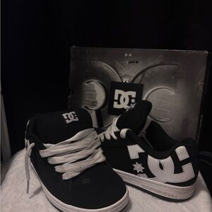 DC Kids Black and White Logo Sneakers